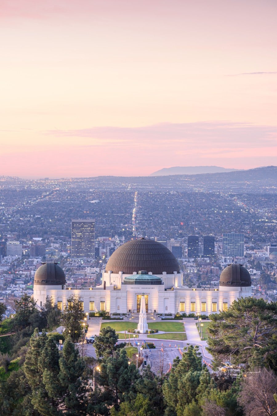 Griffith Observatory and Los Angeles at Sunrise