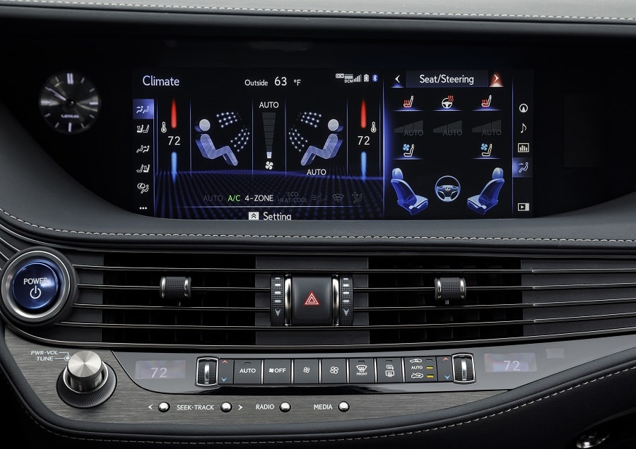 2020 Lexus LS 500h climate zones