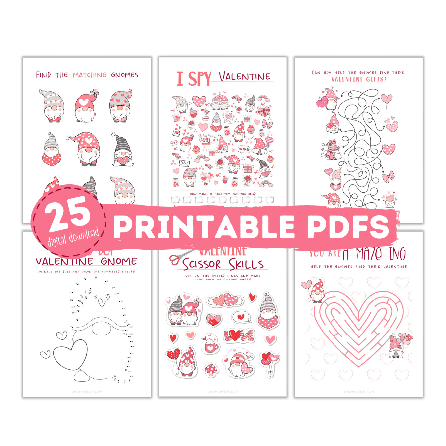 25 printable Valentine pdfs