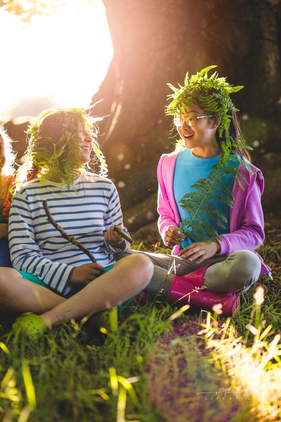 girls at summer camp making friends