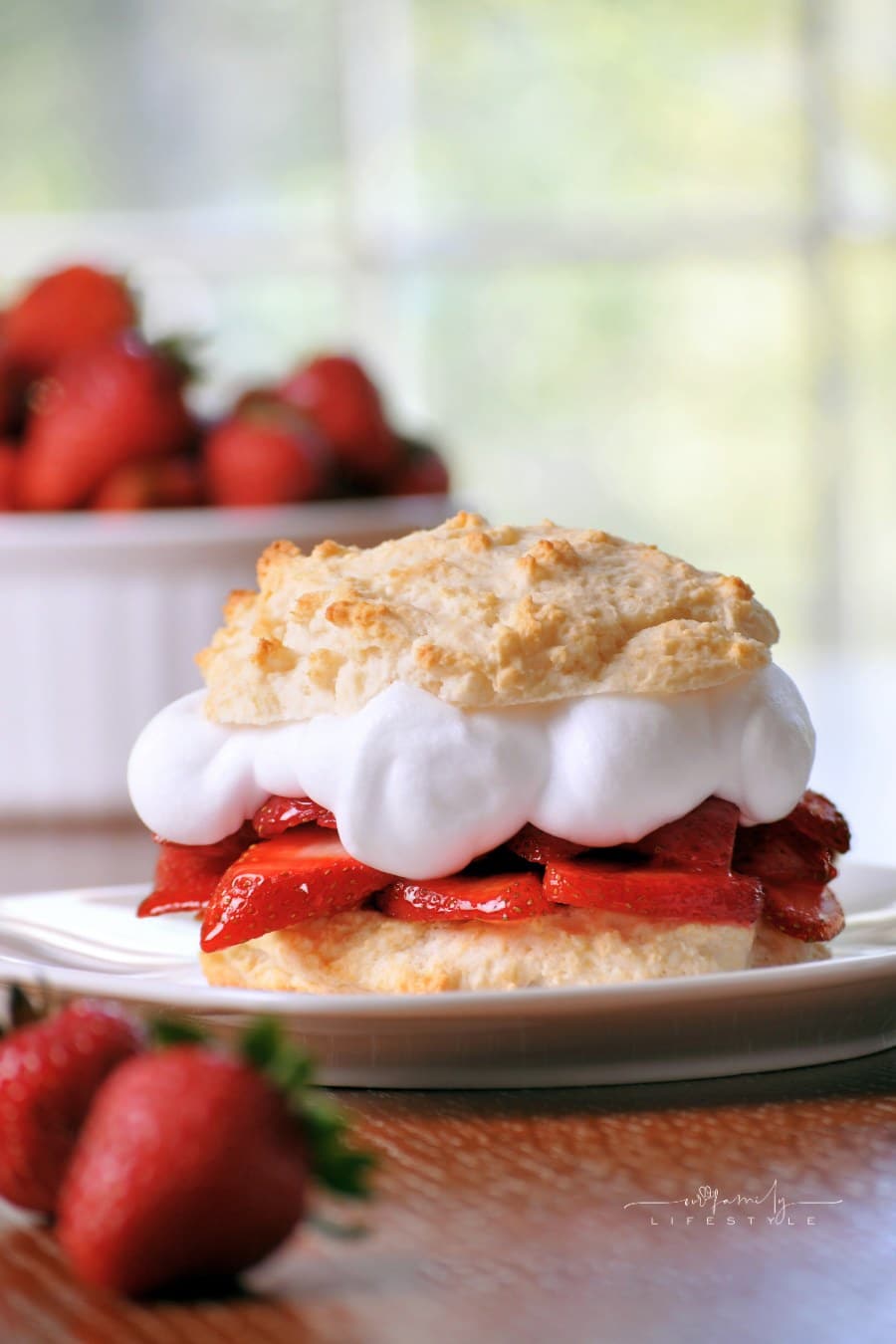 Homemade Strawberry Shortcake with Whipped Cream
