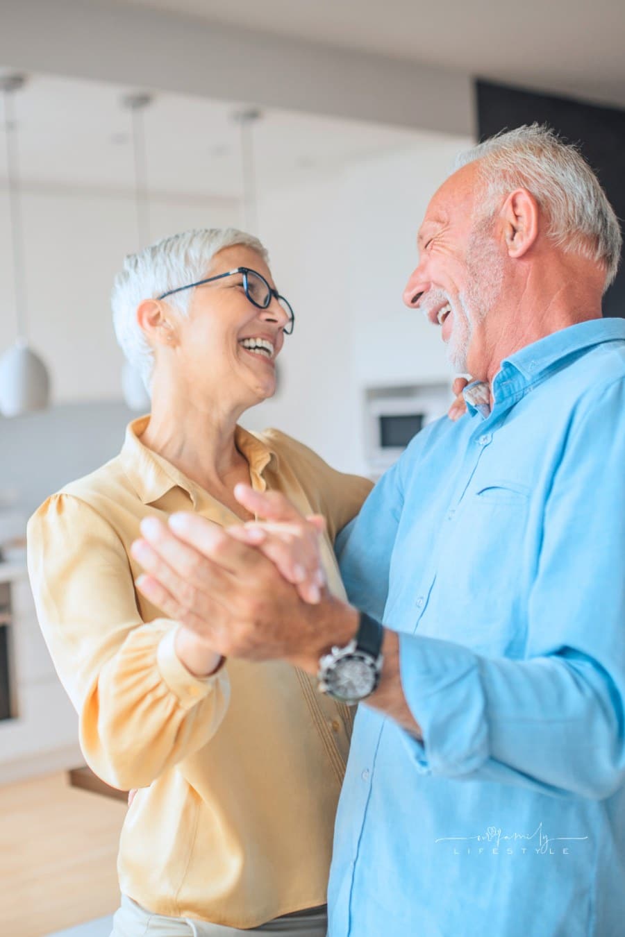 Happy senior couple dancing
