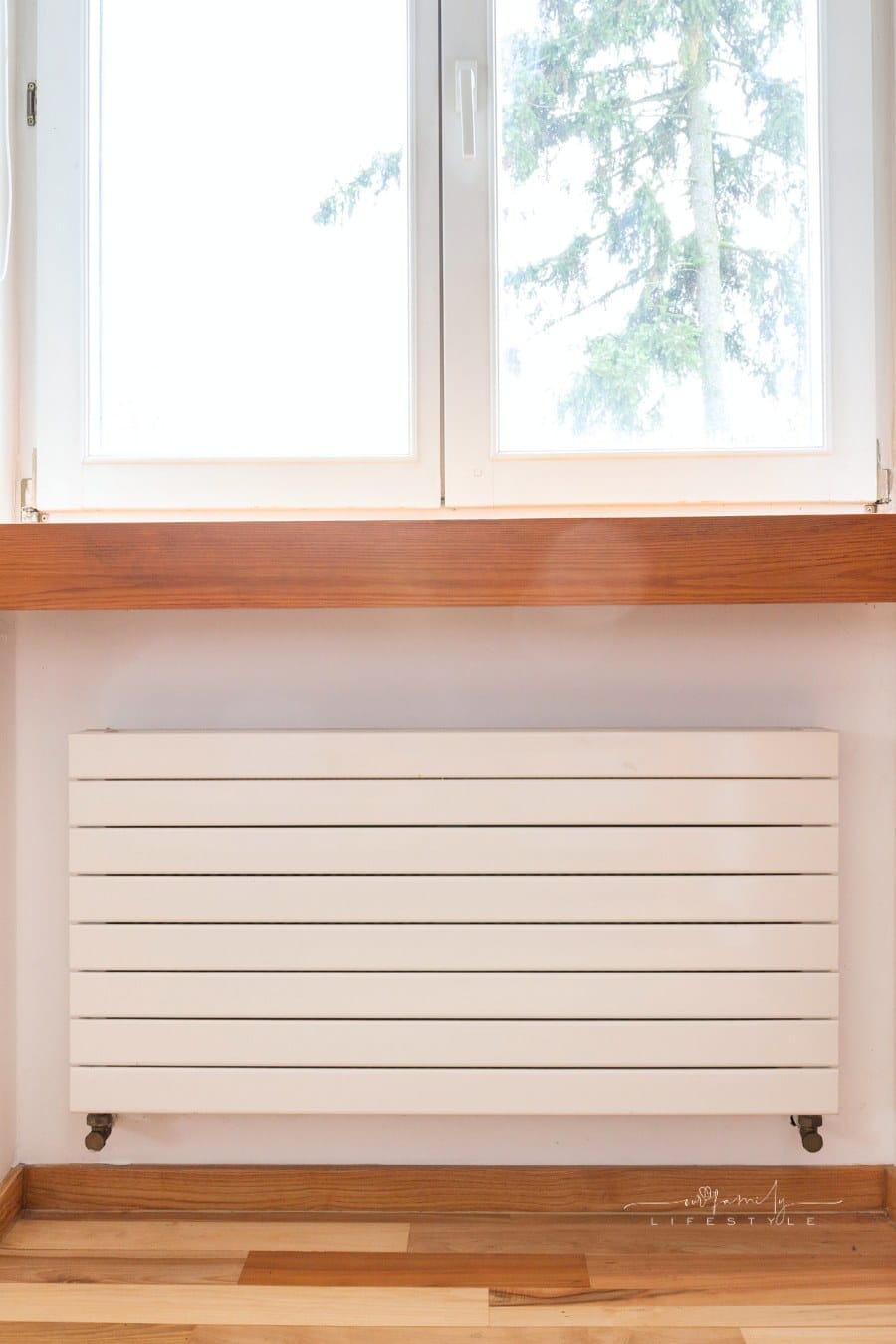 radiator in cozy room under a window