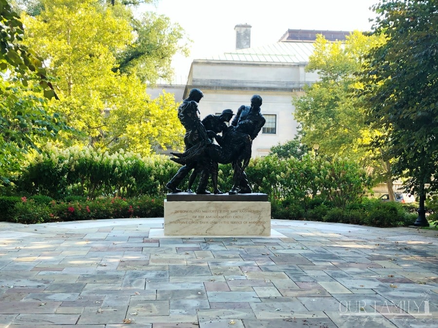 American Red Cross volunteer statue