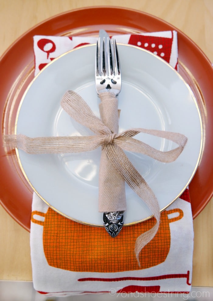 At Home Thanksgiving dinner setting