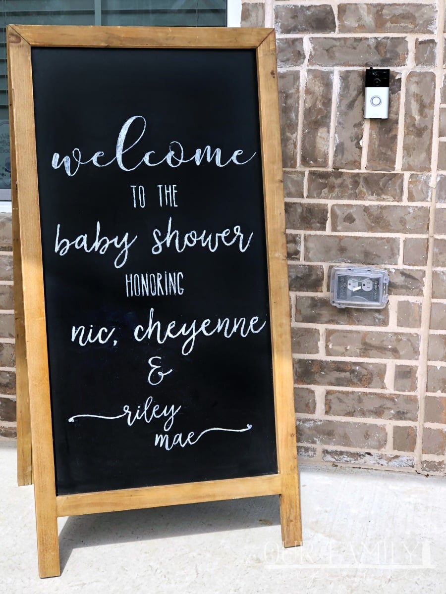 baby shower chalk board