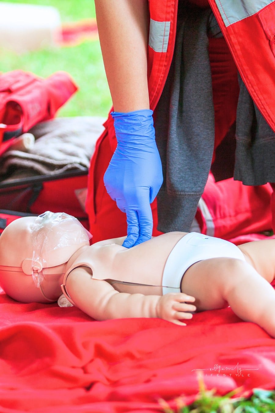 Baby or child CPR dummy first aid training