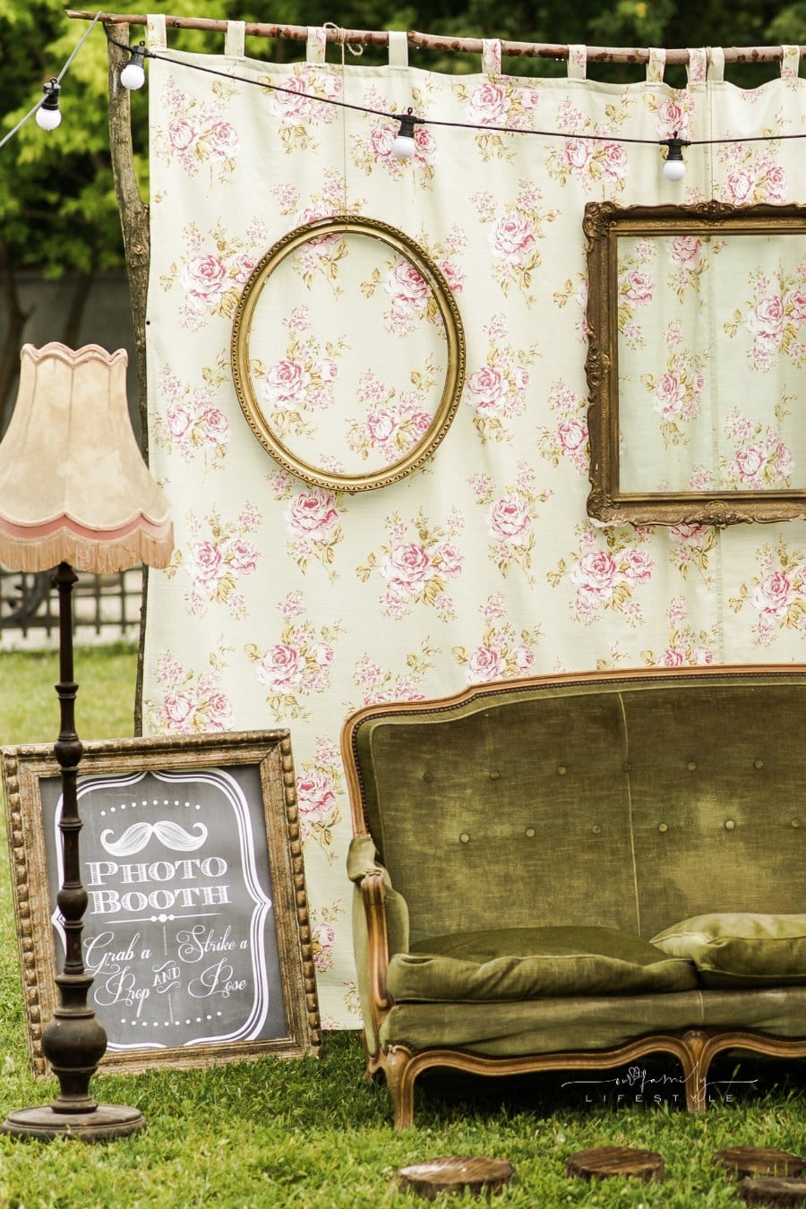 Wedding photo booth outdoors