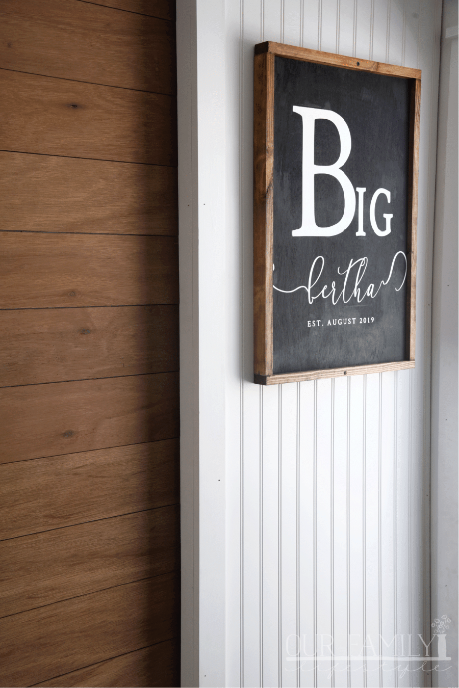 Big Bertha wooden sign