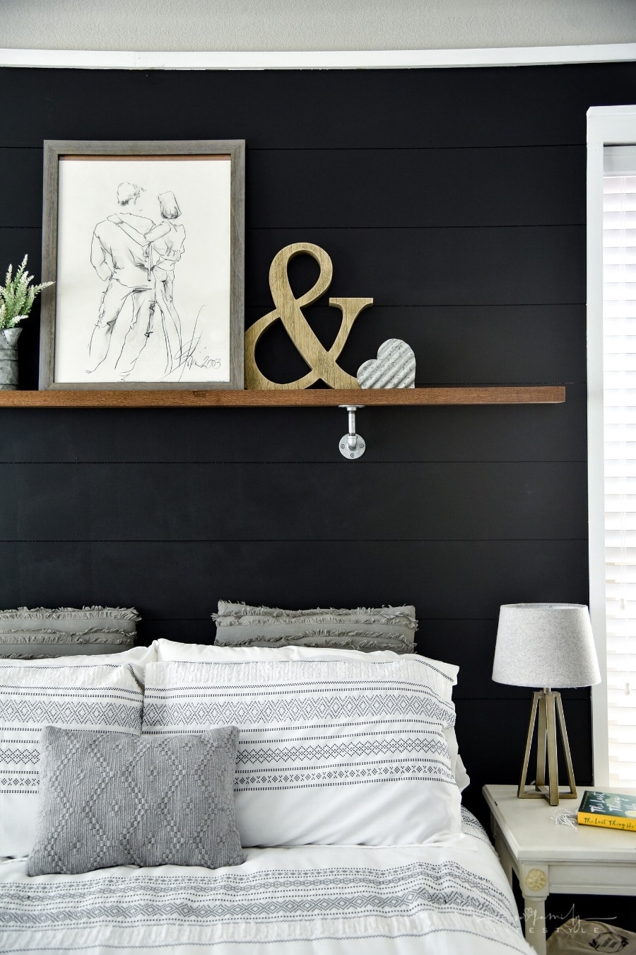 Black shiplap wall