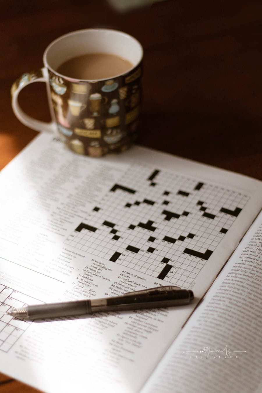 Crossword Puzzle and Coffee