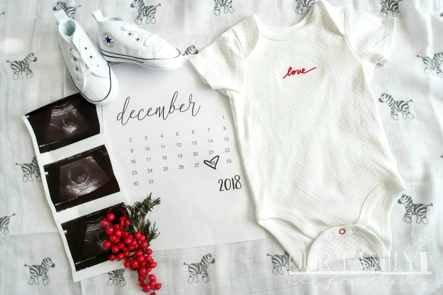 calendar date pregnancy announcement