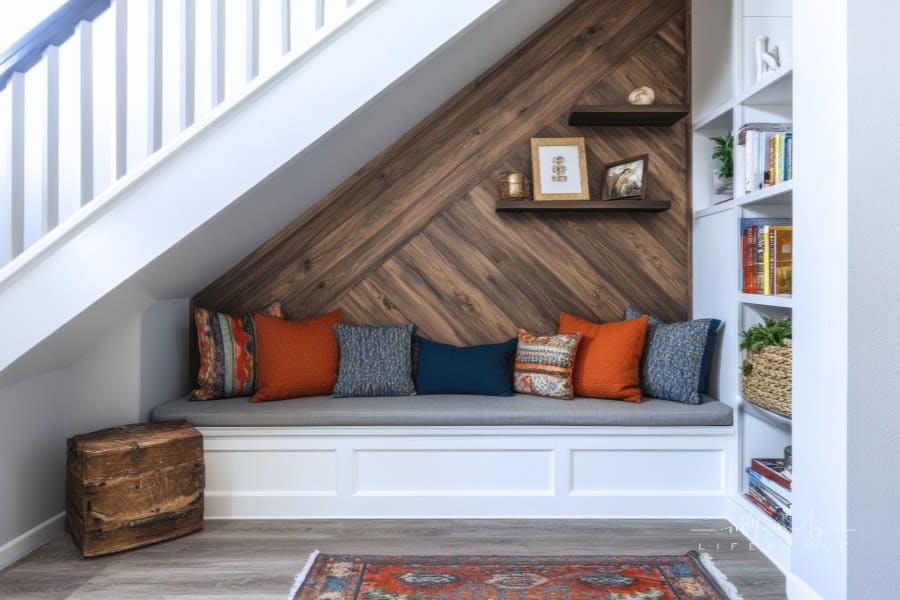 Cozy nook under stairs decor
