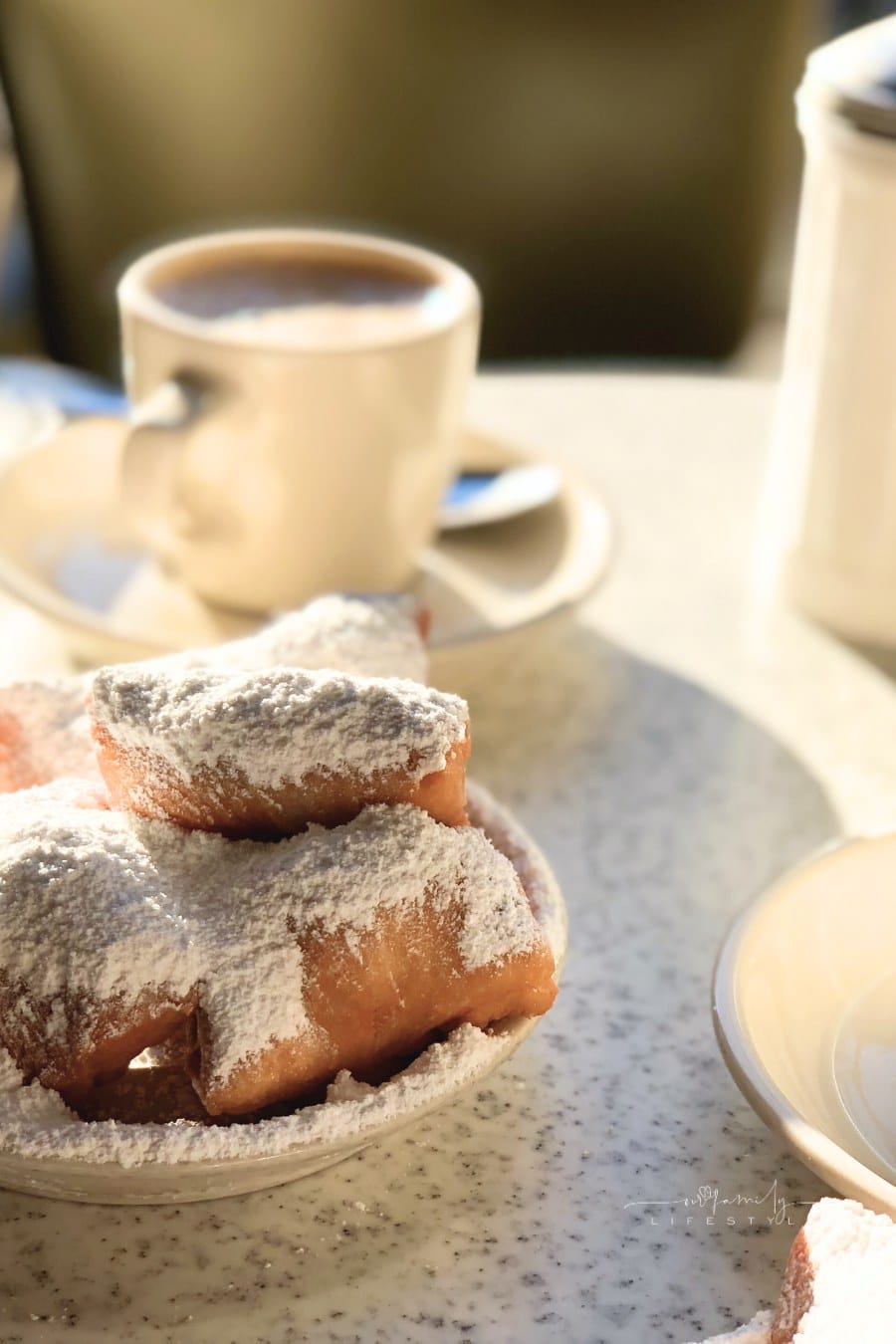 Cafe Du Monde Beignets and Cafe Au Lait.