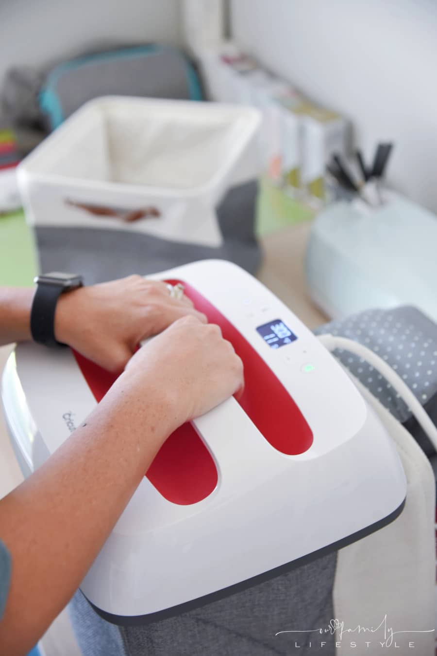 Cricut EasyPress 2 vinyl on storage cubes