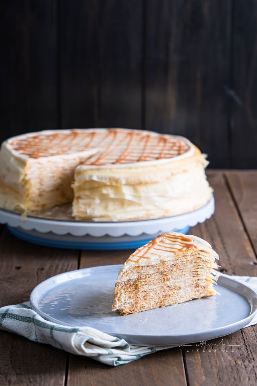 delicious salted caramel crepe cake