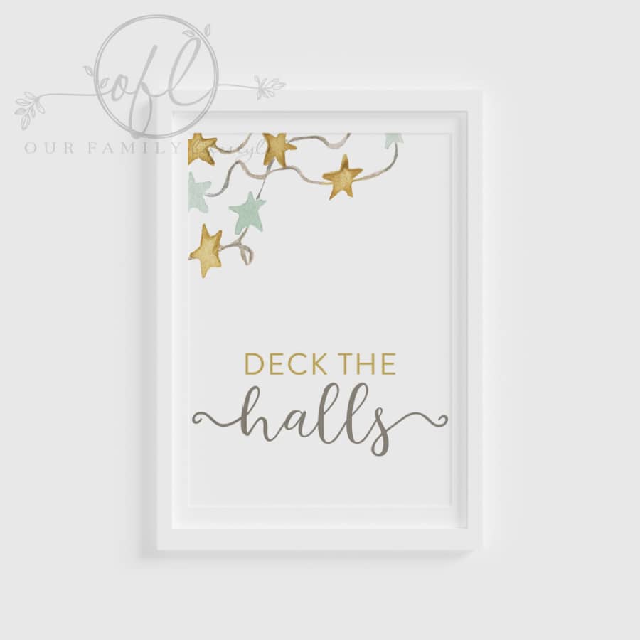 Deck the Halls printable wall art