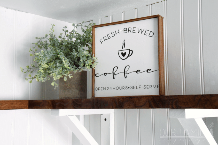 DIY fresh brewed coffee sign