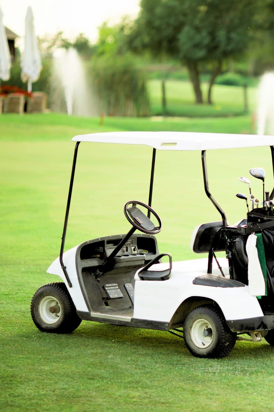 golf cart on golf course
