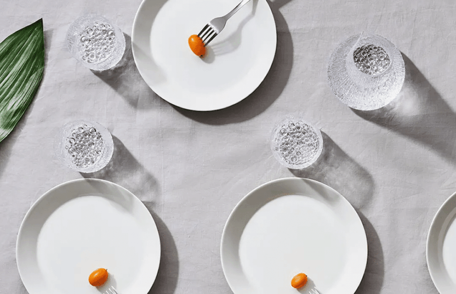 elegant white tableware