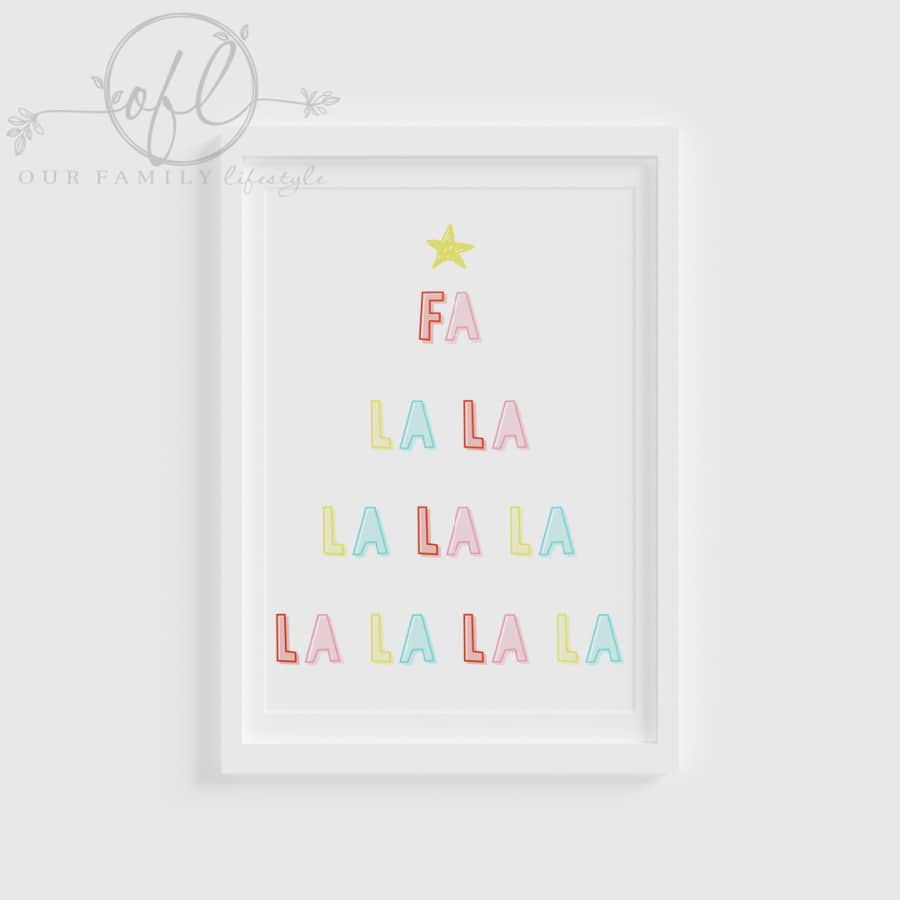 fa la la printable wall art