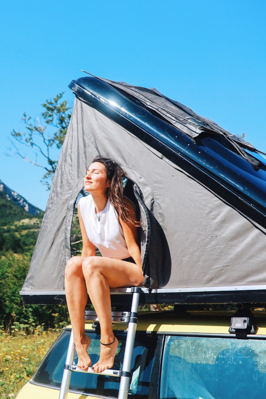 Mornings on the car roof top tent