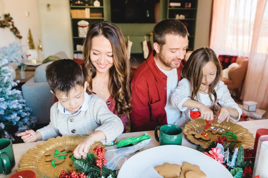 Family Making Christmas Cookies Together