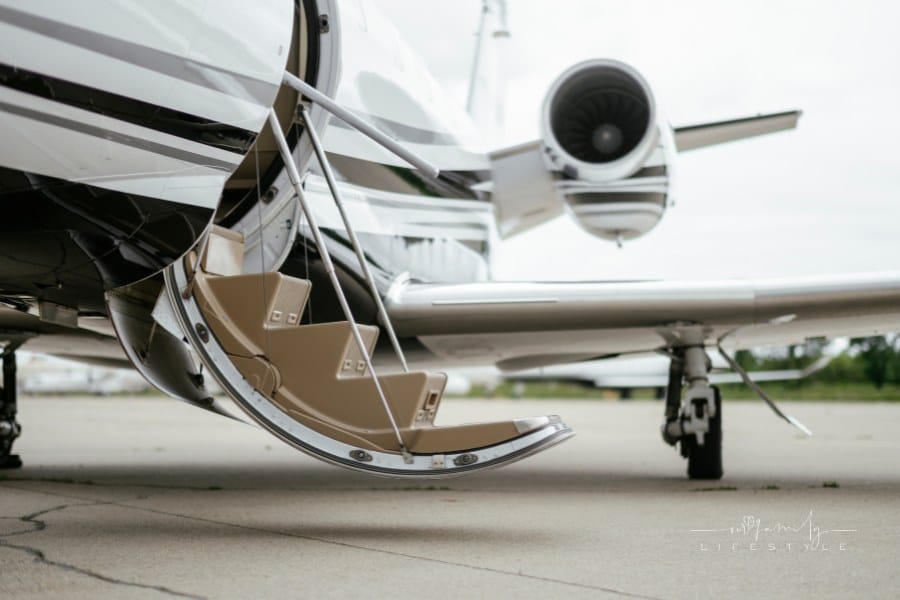 Private Jet. Airport. Private Plane. Runaway. Private plane ready for boarding