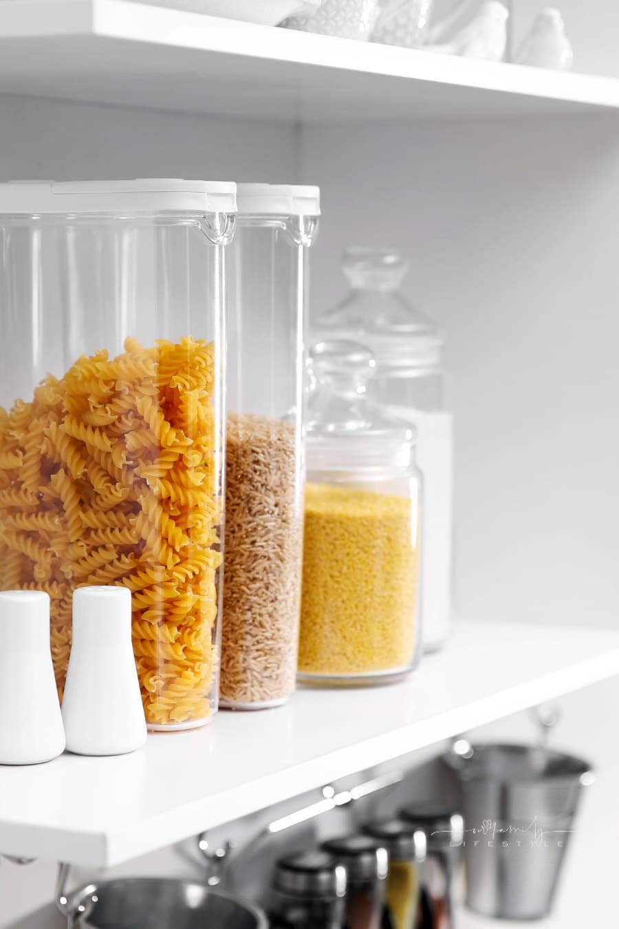 Containers for Pantry Food on the Shelf