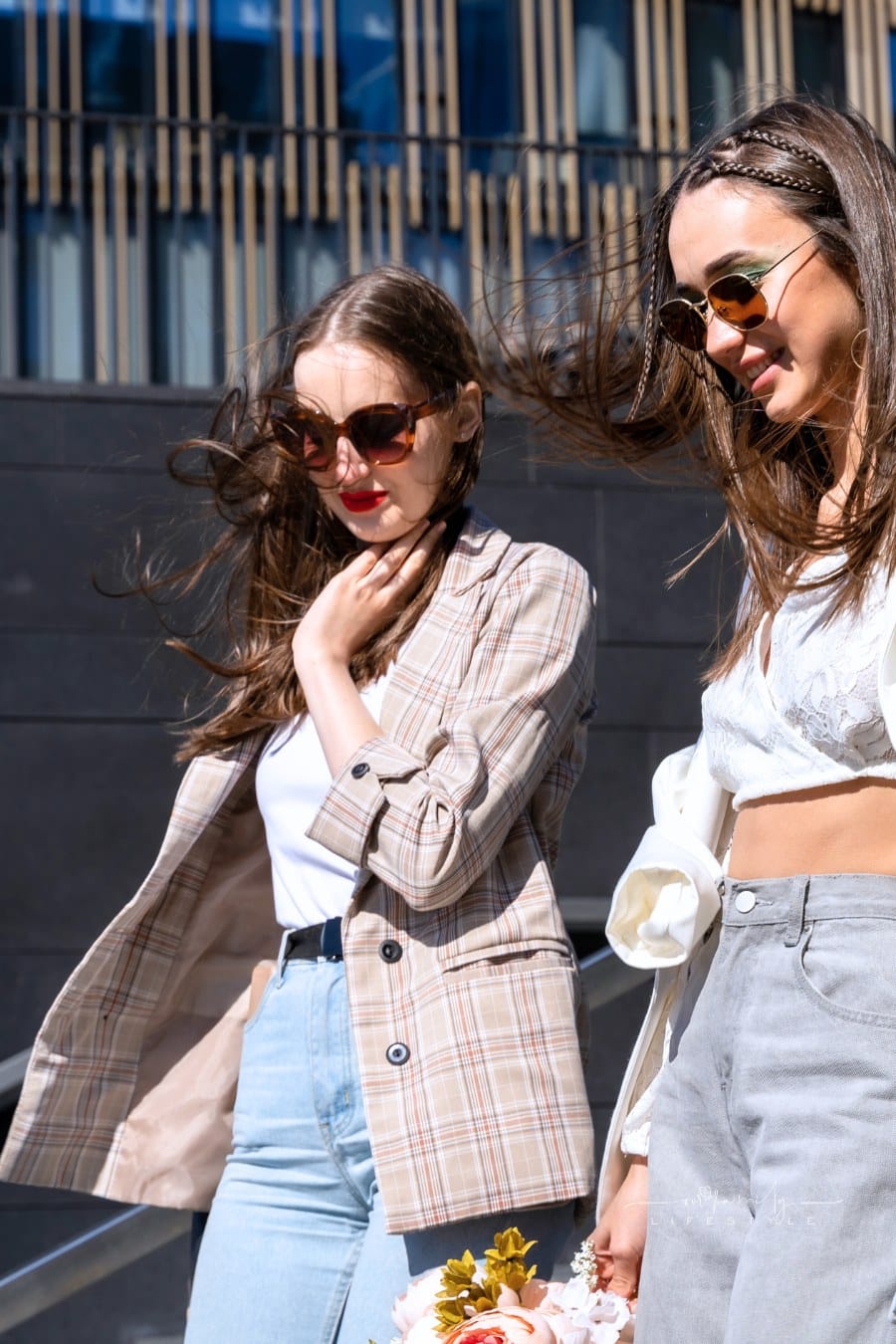 women wearing sunglasses in the city