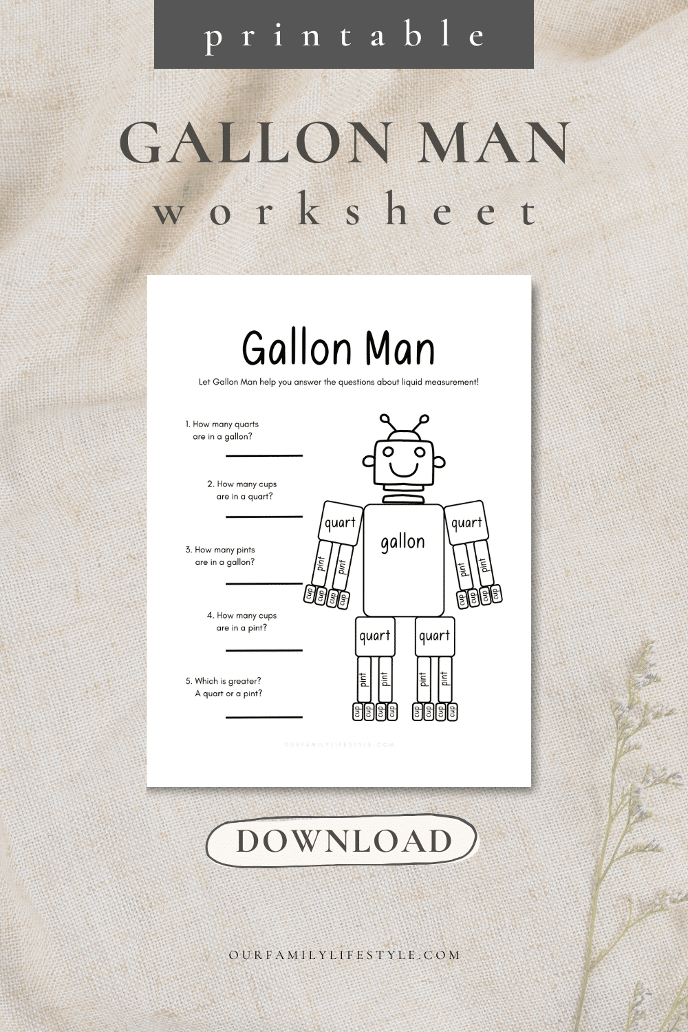 Gallon Man for Kids: Mastering Quarts-to-Gallons Conversion