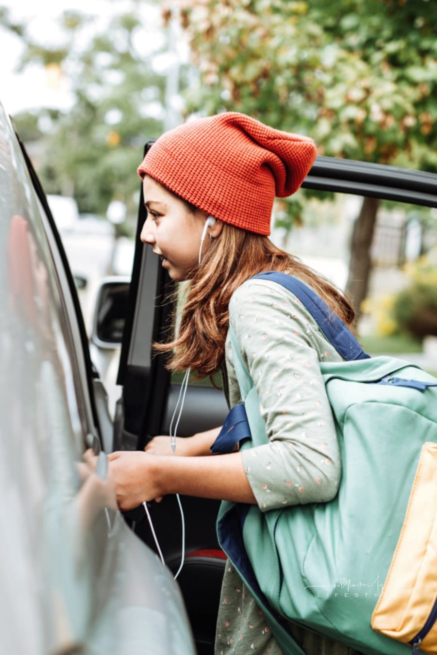 Going to school by car
