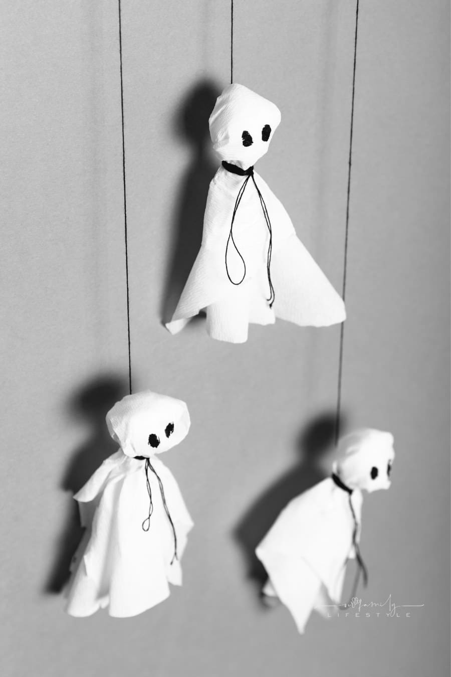 dollar tree ghost pops Tissue Paper ghosts art. Celebration Halloween craft concept