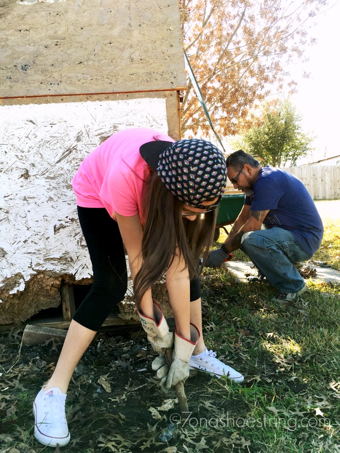 helping PaPaw tear down shed