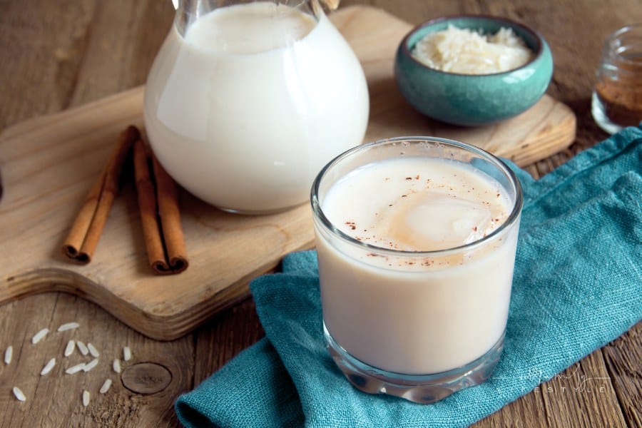 Horchata made with rice and cinnamon