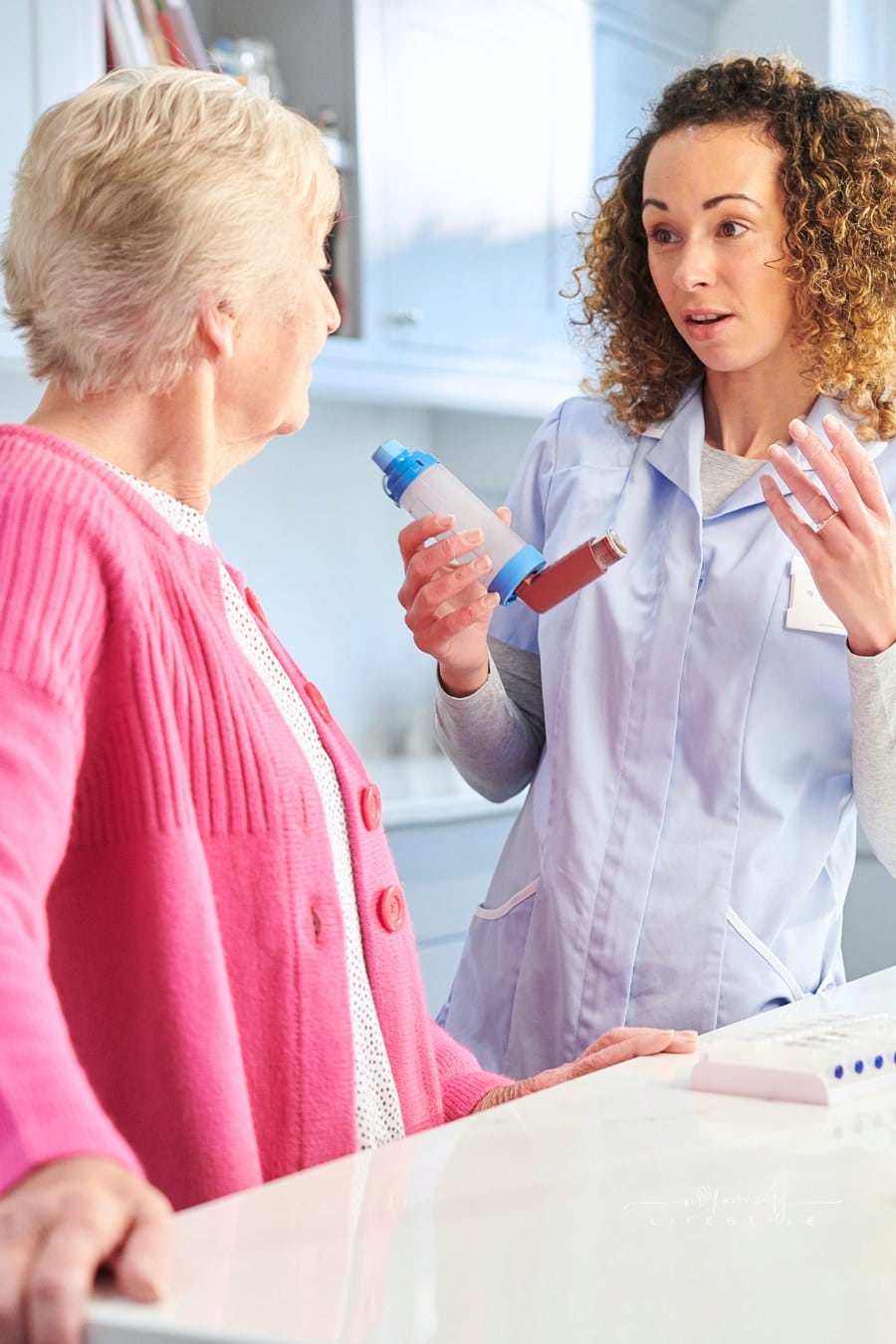 medicine care for senior woman