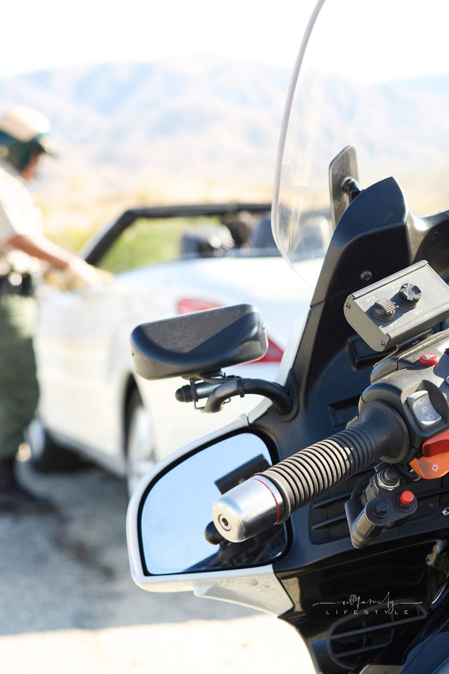 Police Officer Stopping a Speeding Car