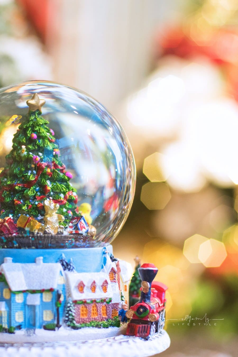 Christmas decorations sale at market in Europe