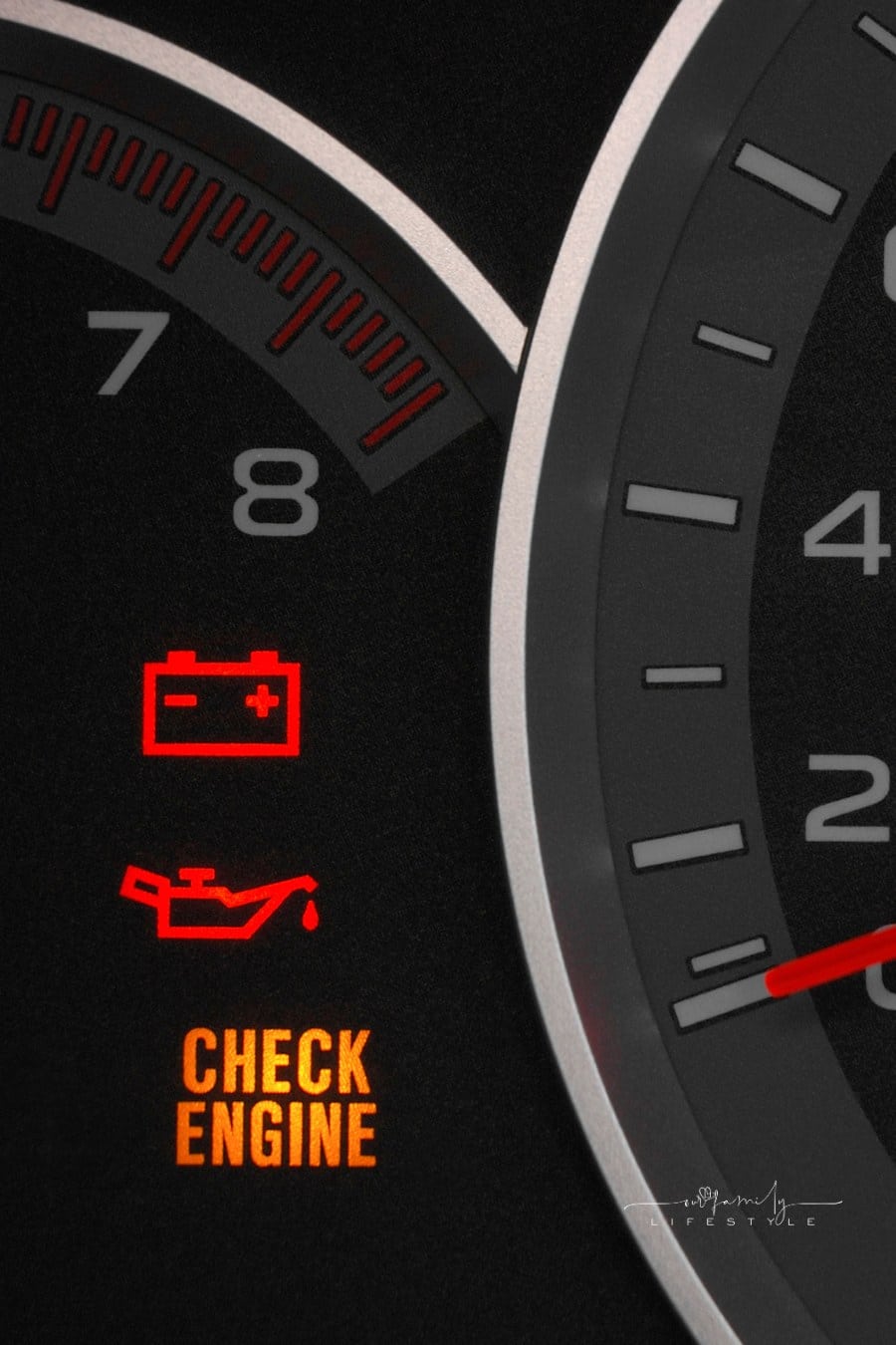 Check engine warning light.