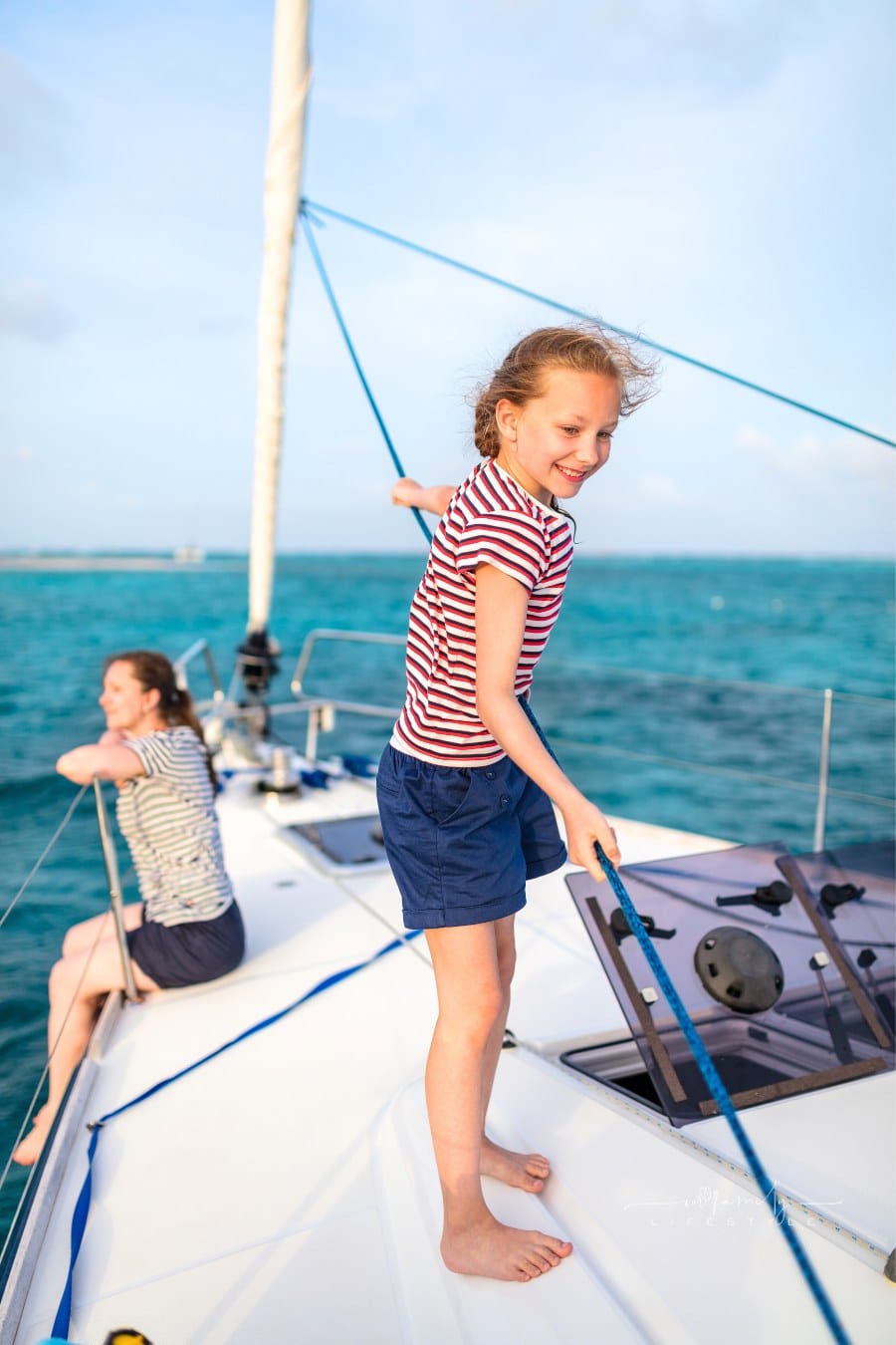 Family on Board of Sailing Yacht