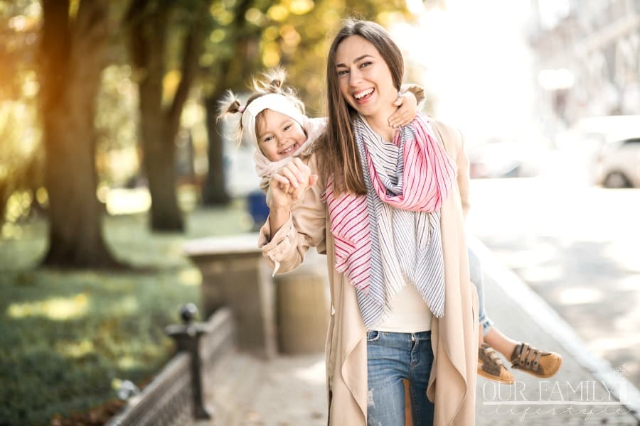 mother and daughter laughing