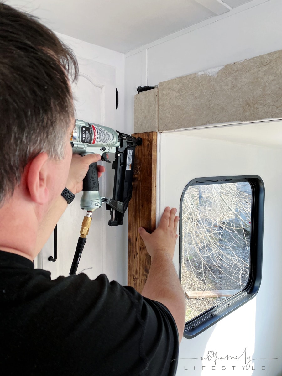 nailing wood trim to travel trailer slide out