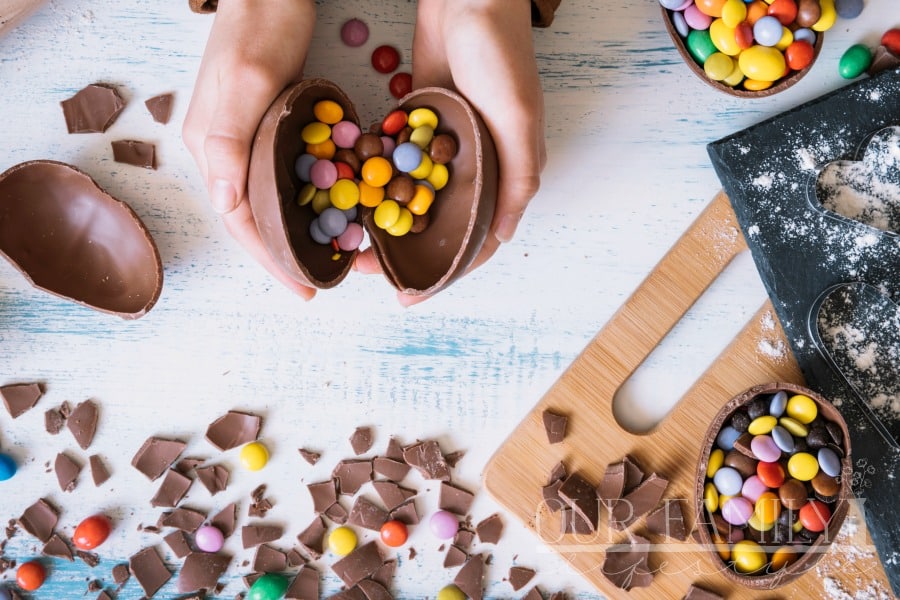 opening chocolate surprise egg