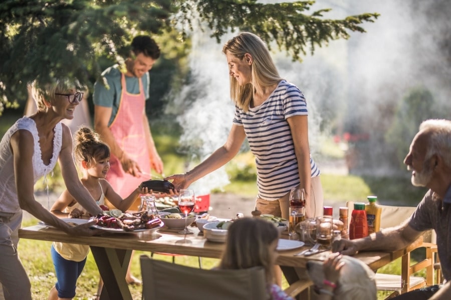 multi-generational family enjoying a family gathering