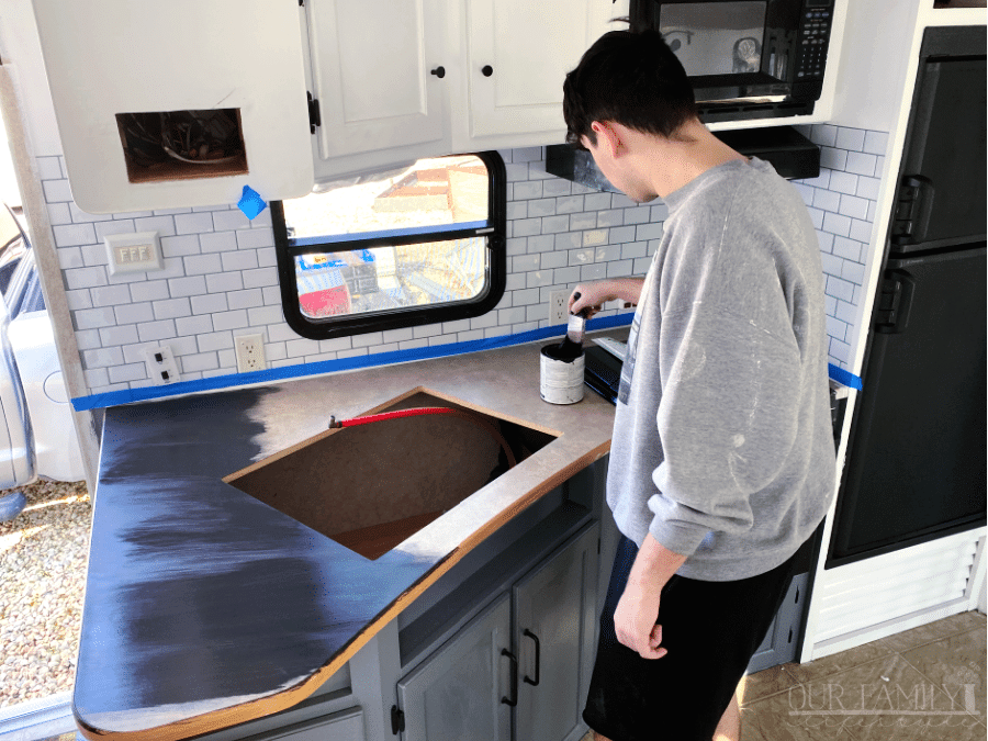 painting rv kitchen countertop