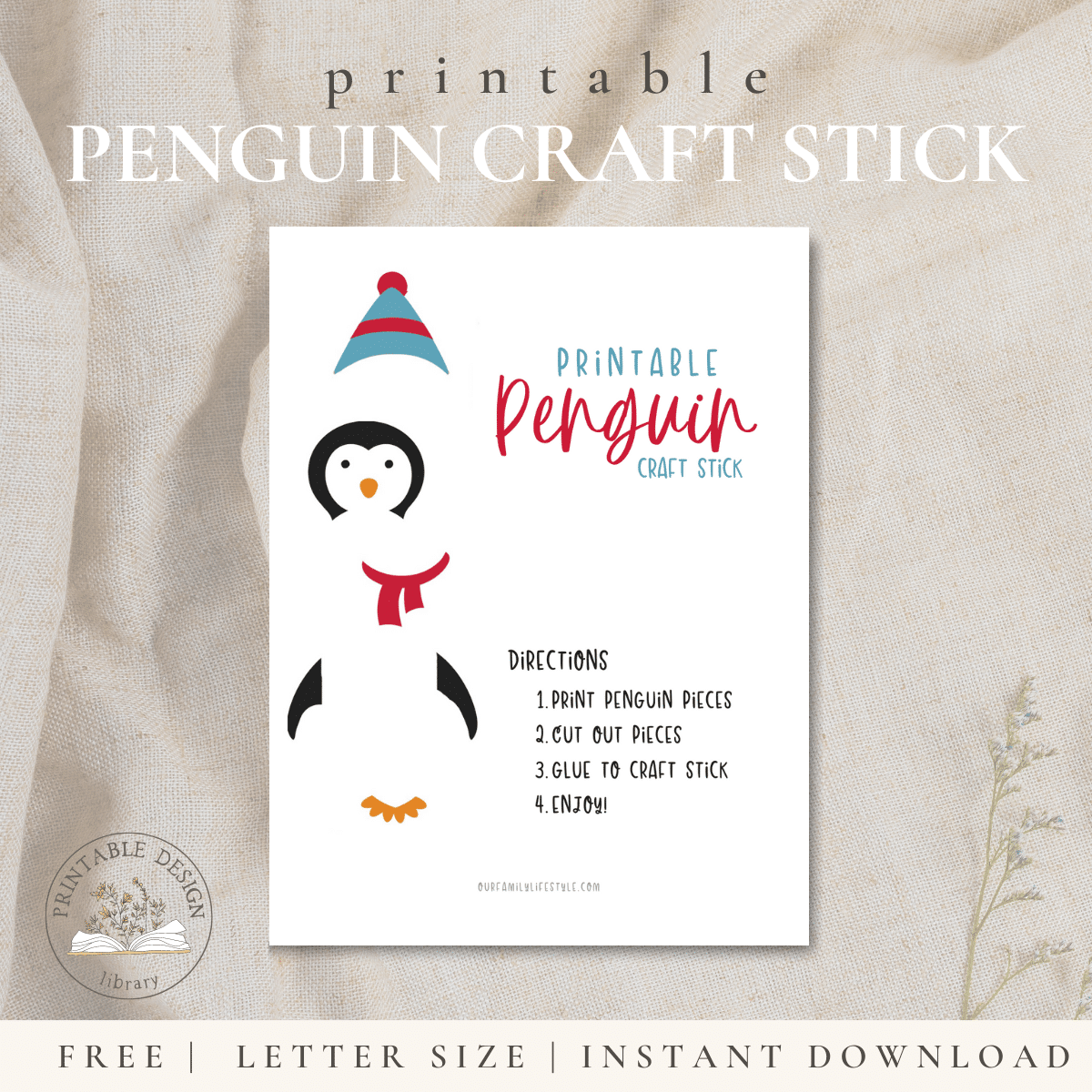 Penguin Craft Stick