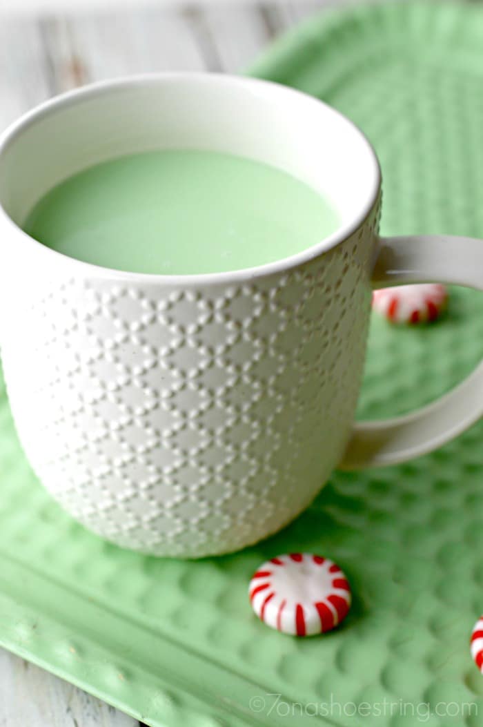 peppermint hot chocolate mint green