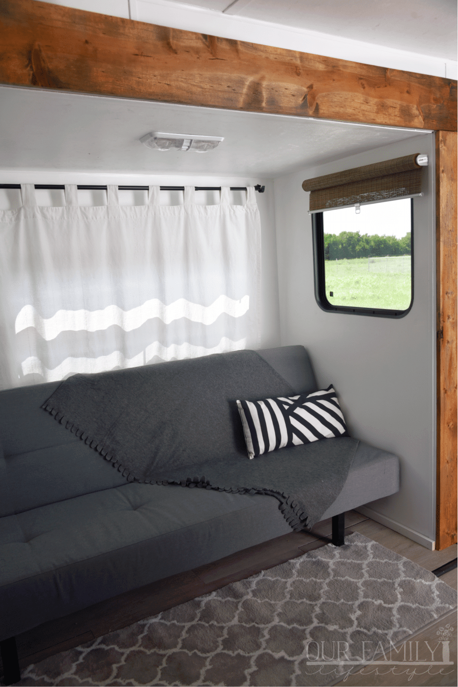 replaced rv sofa sleeper with futon