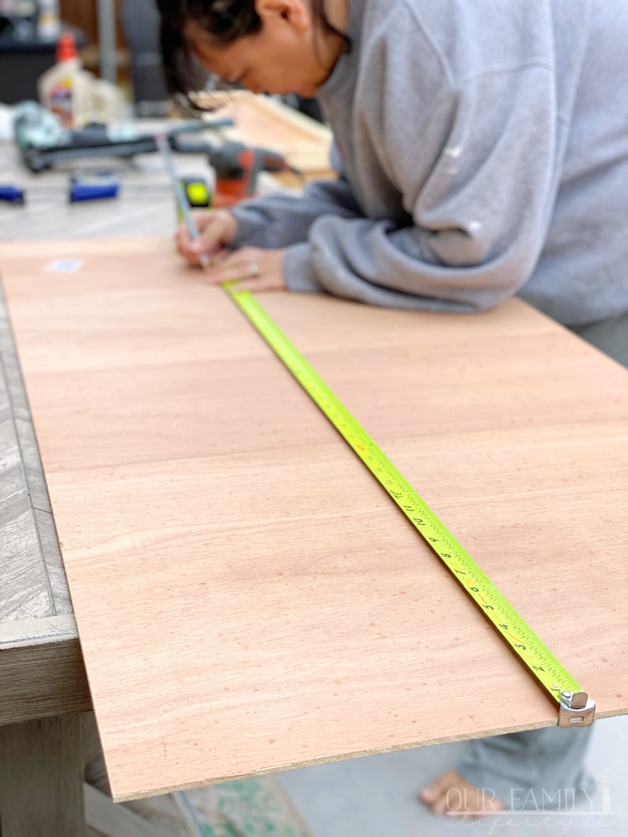 repurpose bench into shiplap