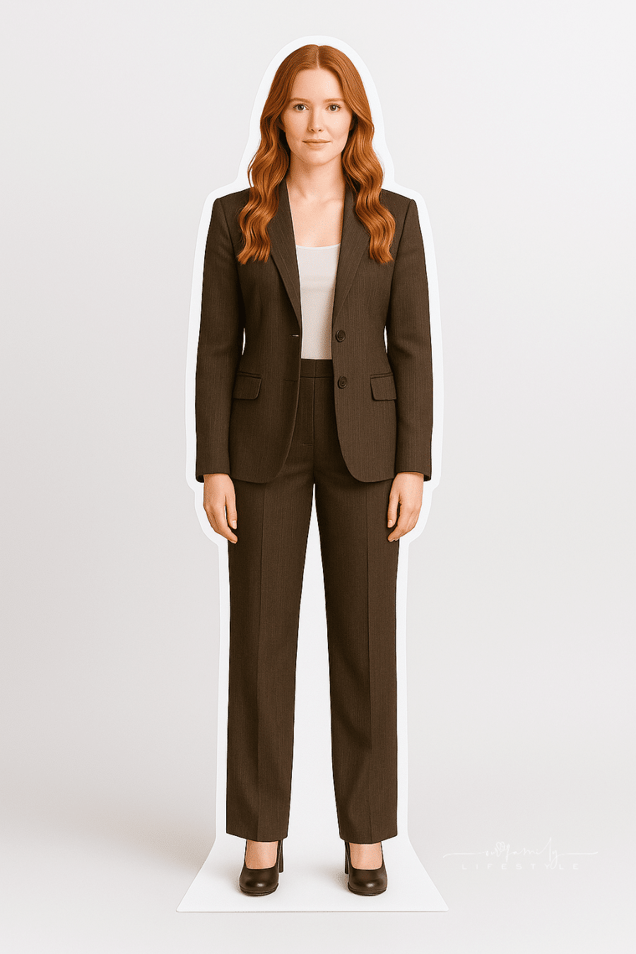 cardboard cutout of business woman